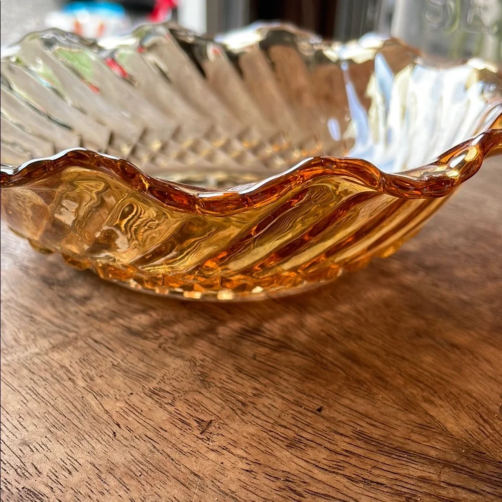 Amber Glass Decorative Bowl